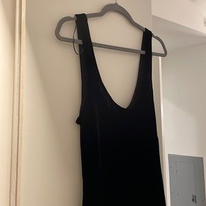 Zara black velvet maxi slip dress
